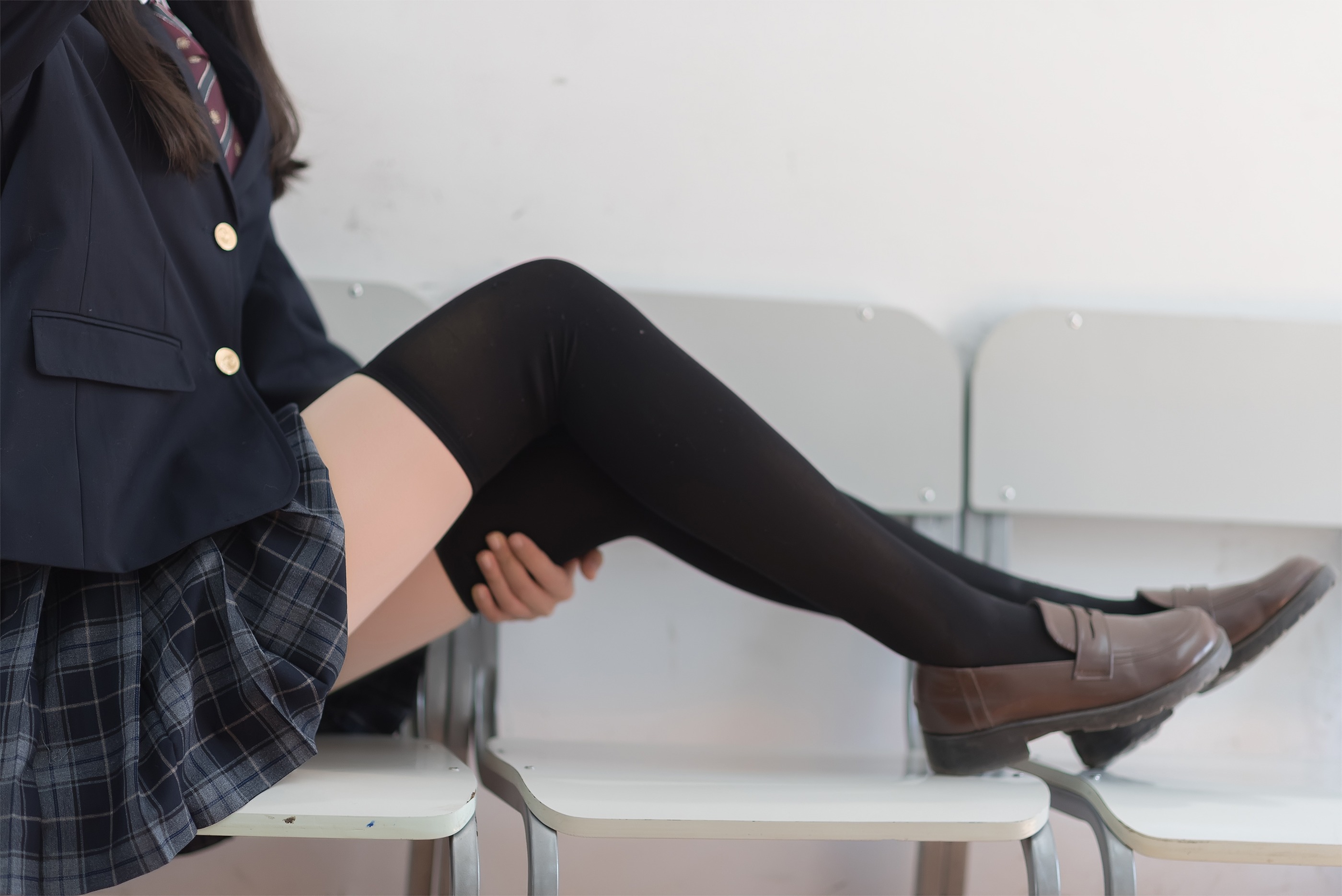 图片[1]-木棉棉 – NO.044 木绵绵OwO 西式JK（黑丝）[47P]-XikXak